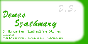 denes szathmary business card